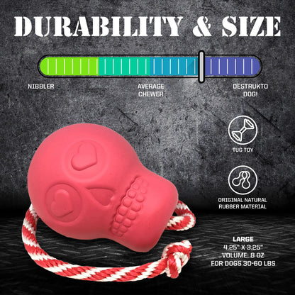 SodaPup USA-K9 Skull Dog Chew Toy & Treat Dispenser Made USA |