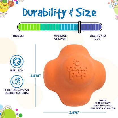 SodaPup Crazy Bounce Rubber Dog Chew Toy Power Chewers | Retrieving Ball USA Made