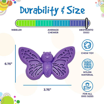 SodaPup Butterfly Nylon Chew & Enrichment Toy | 2-in-1 Aggressive Chewers