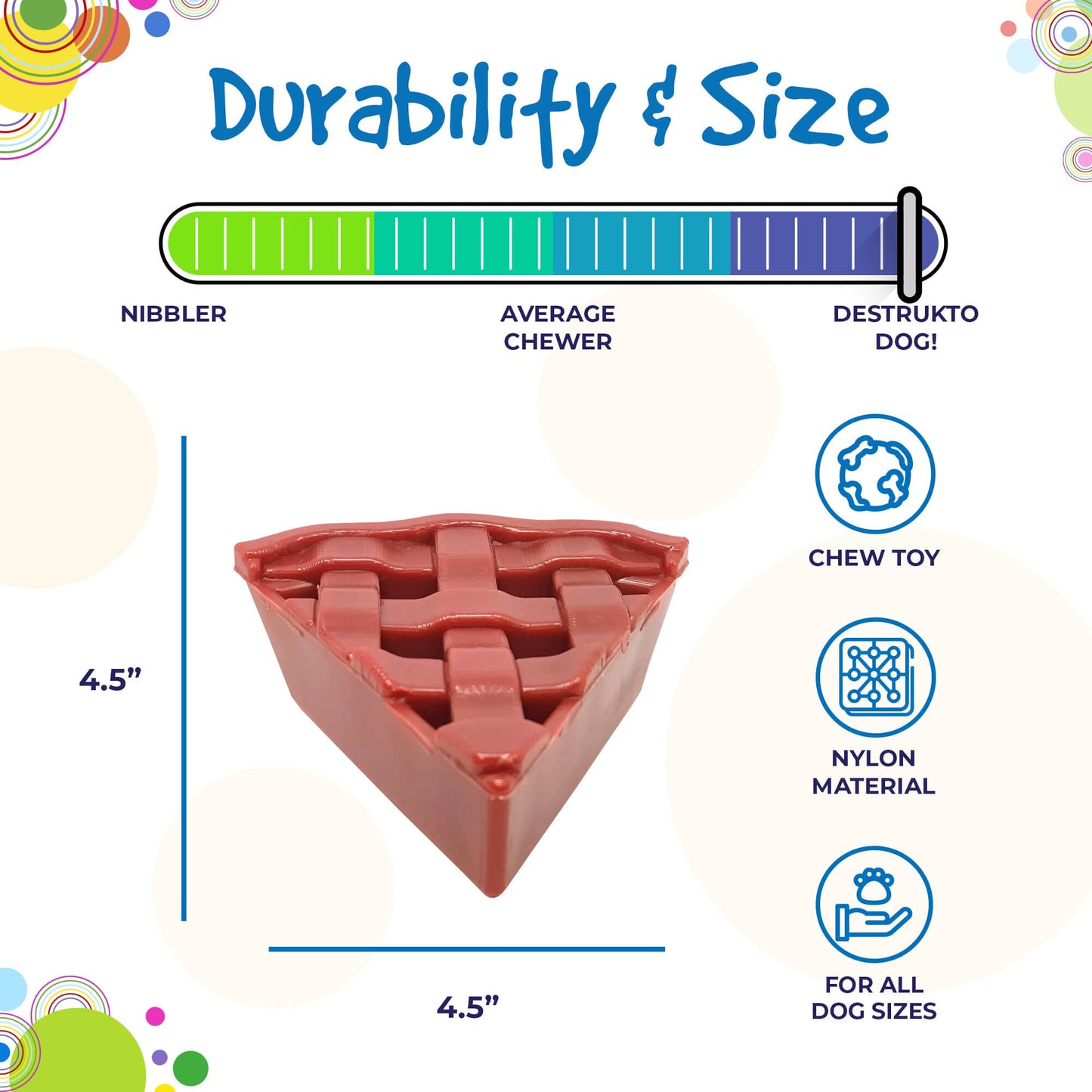 SodaPup Cherry Pie Nylon Dog Chew Toy Aggressive Chewers | USA Made