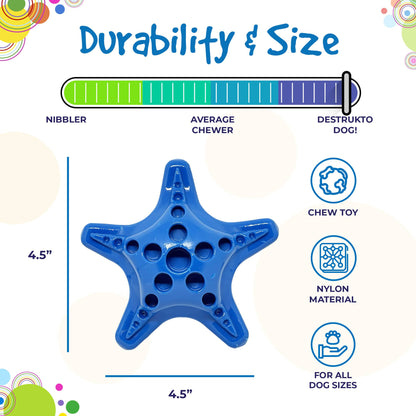 SodaPup Starfish Nylon Dog Chew Toy Aggressive Chewers | USA Made