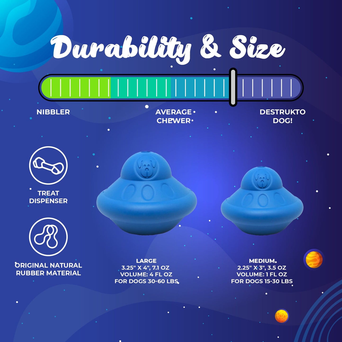 SodaPup Flying Saucer Dog Toy Durable UFO Chew & Treat Dispenser | USA Made