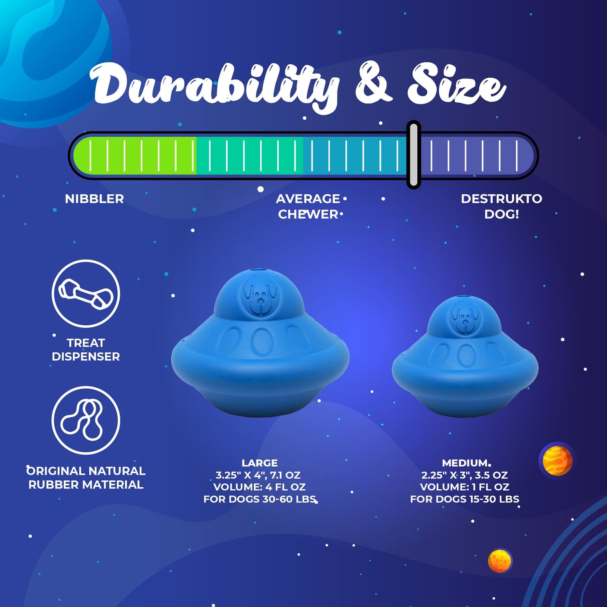 SodaPup Flying Saucer Dog Toy Durable UFO Chew & Treat Dispenser | USA Made