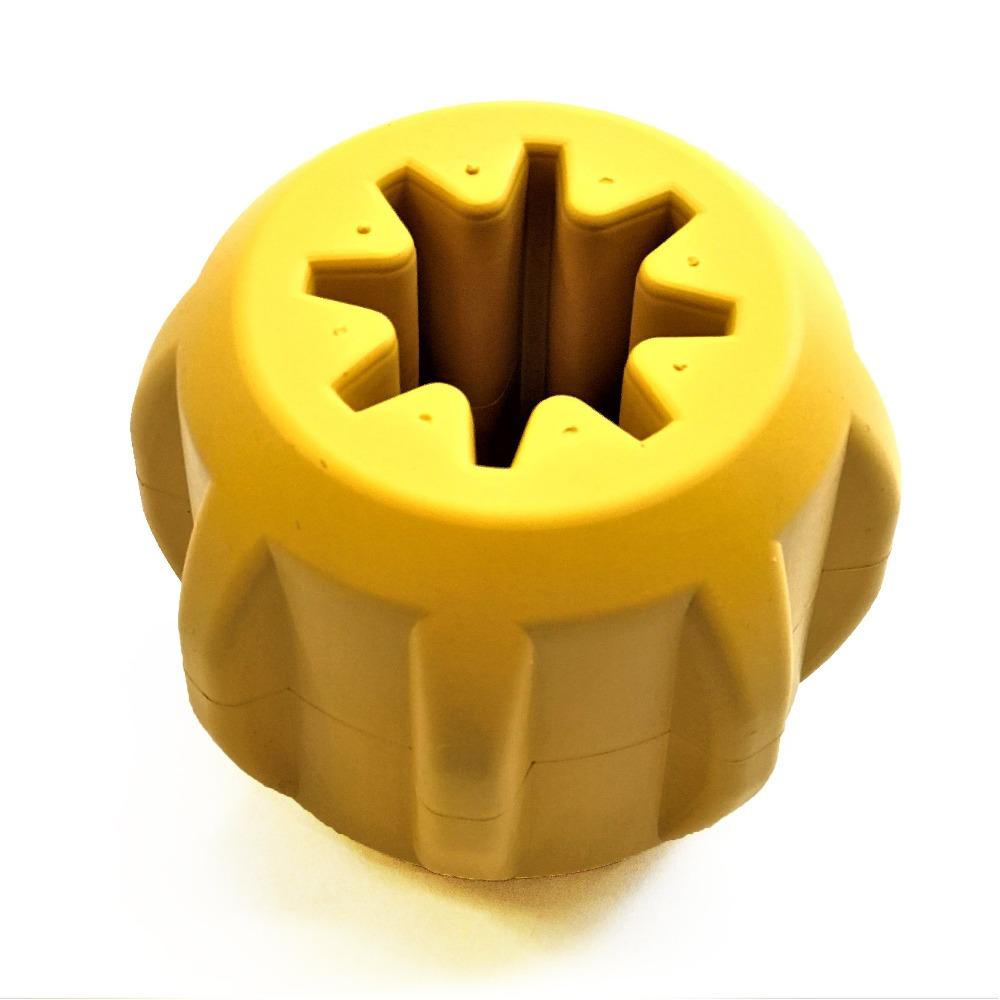 SodaPup Gear eDispenser Durable Rubber Yak Chew Holder & Treat Pocket | USA Made LARGE TOY YELLOW