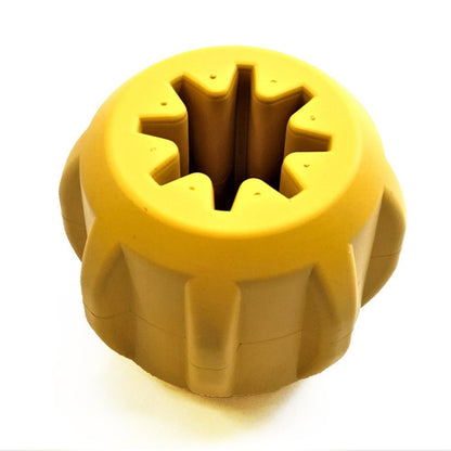 SodaPup Gear eDispenser Durable Rubber Yak Chew Holder & Treat Pocket | USA Made LARGE TOY YELLOW