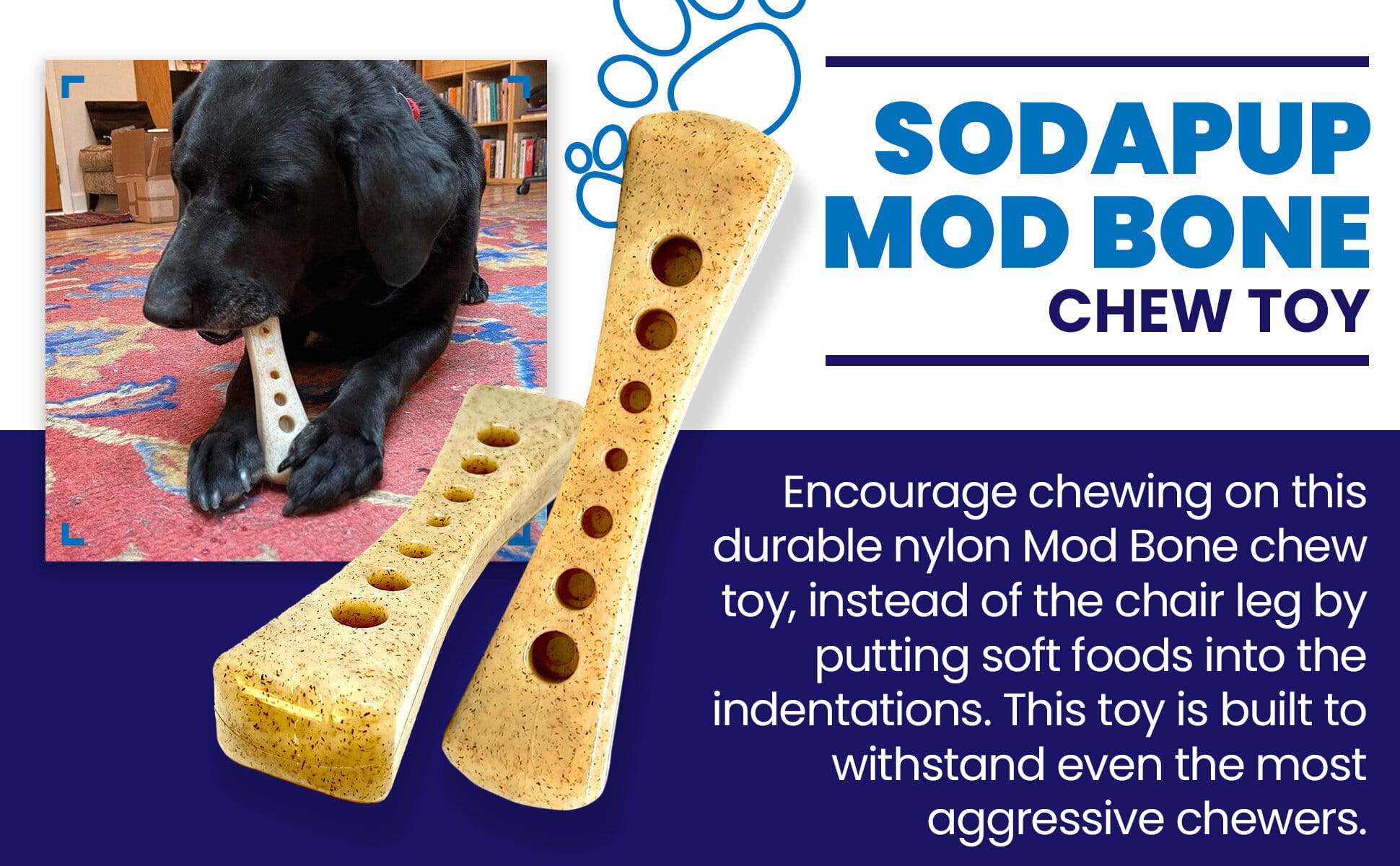 SodaPup Snowflake Ultra Durable Nylon Dog Chew Toy