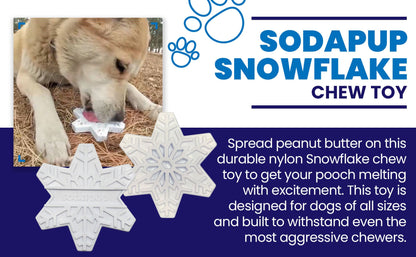 SodaPup Snowflake Nylon Dog Chew Toy Aggressive Chewers | USA Made & FDA Compliant