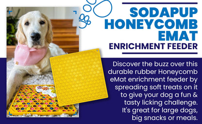 SodaPup Honeycomb eMat Enrichment Lick Mat Dogs Cats | Toy Anxiety Relief
