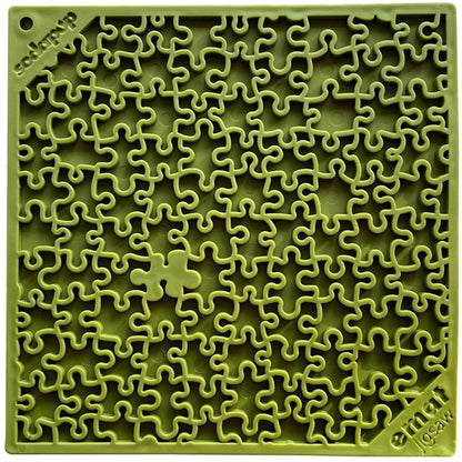 SodaPup Jigsaw Puzzle eMat Enrichment Lick Mat Dogs Cats | Toy Anxiety Relief USA Made E-mat Green