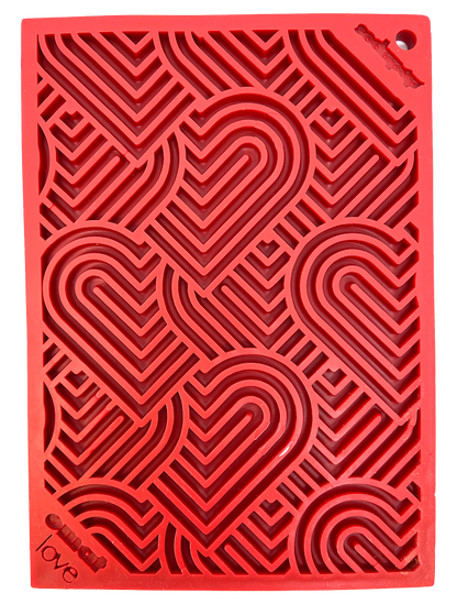 SodaPup Love eMat Enrichment Lick Mat Dogs Cats| Heart Design | "Love" Small
