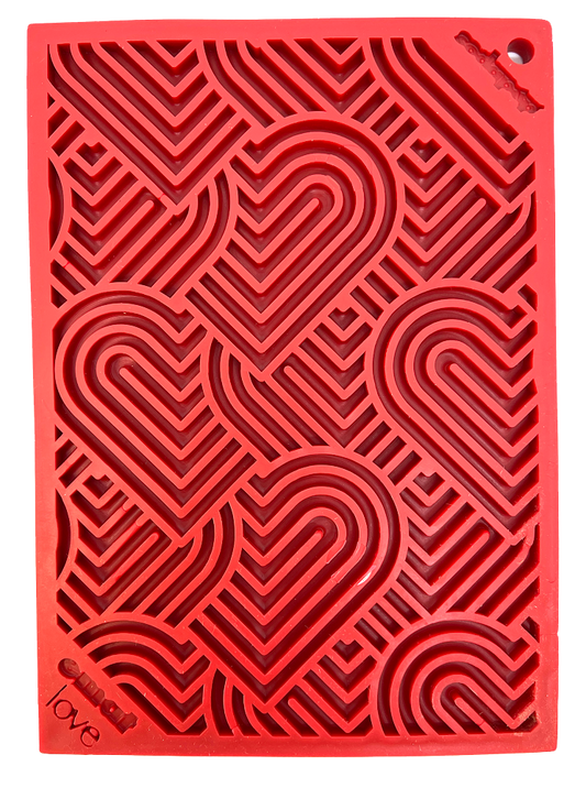 SodaPup Love eMat Enrichment Lick Mat Dogs Cats| Heart Design | "Love" Small