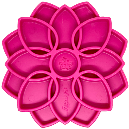 SodaPup Mandala eTray Shallow Slow Feeder Dog Bowl Enrichment | USA Made Pink
