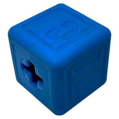 SodaPup Love Cube eDispenser Durable Rubber Chew Toy & Treat Dispenser | USA Made Blue