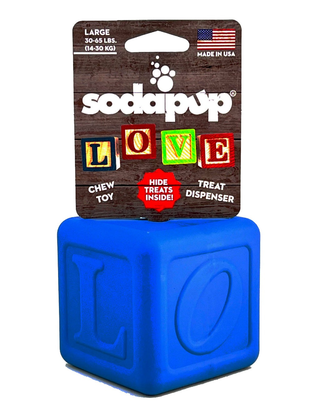 SodaPup Love Cube eDispenser Durable Rubber Chew Toy & Treat Dispenser | USA Made