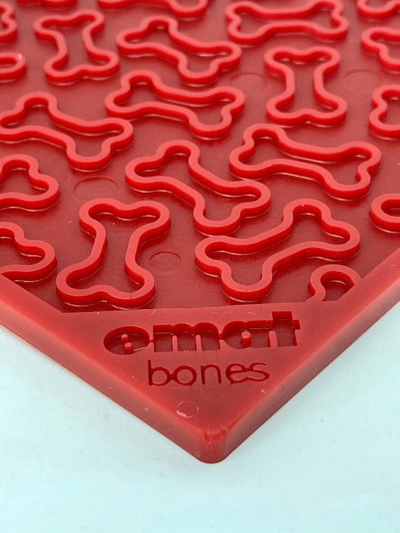 Large Blue Jigsaw & Large Red Bones eMat Lick Mat Bundle
