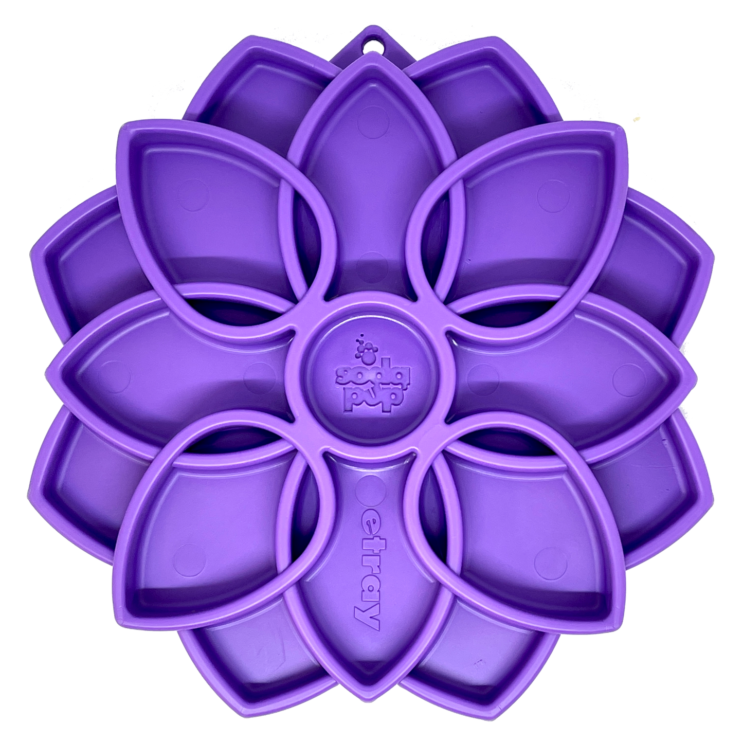 SodaPup Mandala eTray Shallow Slow Feeder Dog Bowl Enrichment | USA Made Purple