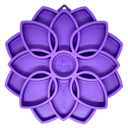 SodaPup Mandala eTray Shallow Slow Feeder Dog Bowl Enrichment | USA Made Purple