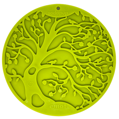 SodaPup Tree Life eMat Enrichment Lick Mat Dogs Cats Suction Cups | Design USA Made Green E-Mat