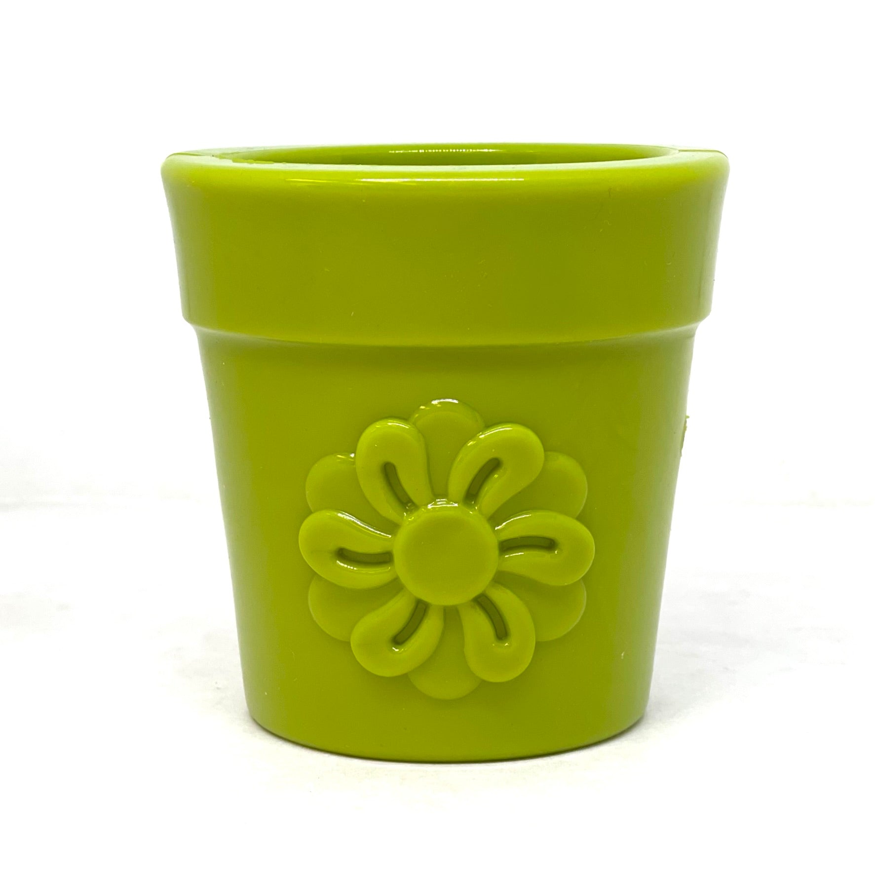 SodaPup Large Flower Pot eCup Dog Treat Dispenser | Durable USA-Made Enrichment Toy Green