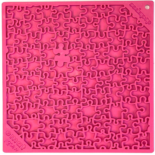 SodaPup Jigsaw Puzzle eMat Enrichment Lick Mat Dogs Cats | Toy Anxiety Relief USA Made E-mat Pink