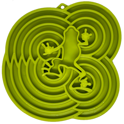 SodaPup Water Frog eTray Shallow Slow Feeder Dog Bowl Enrichment | USA Made Green