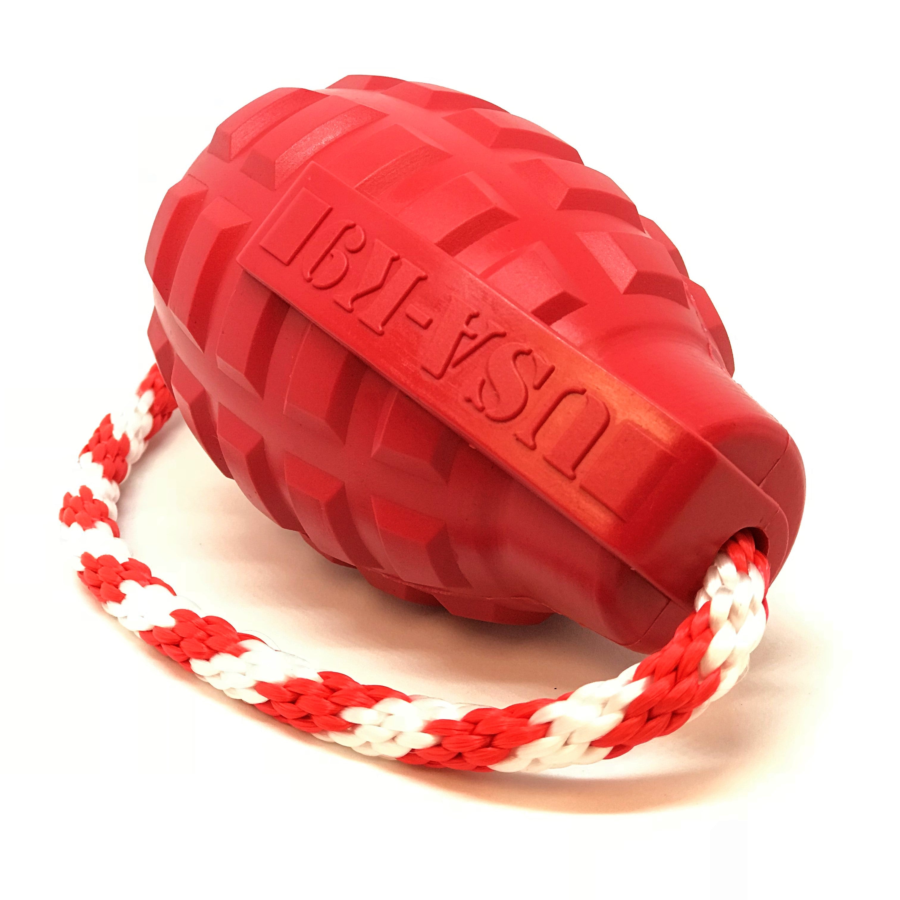 USA-K9 Grenade Rubber Dog Chew Toy | K9 Handler Reward Toy | Blue