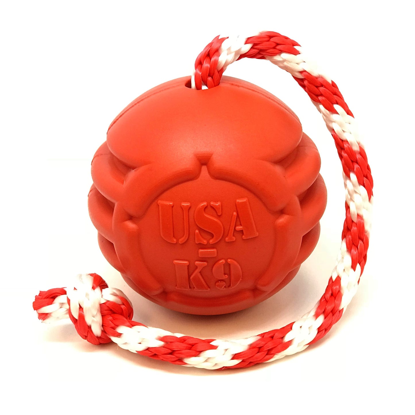 SodaPup USA-K9 Stars Stripes Rubber Dog Toy | K9 Handler Reward Red USA Made