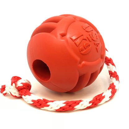 SodaPup USA-K9 Stars Stripes Rubber Dog Toy | K9 Handler Reward Red USA Made
