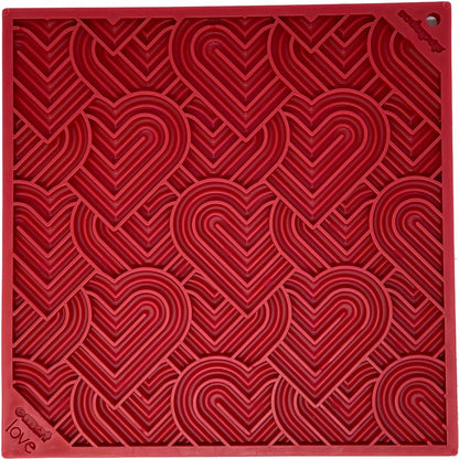 SodaPup Love eMat Enrichment Lick Mat Dogs Cats| Heart Design | "Love" Large