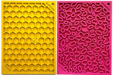 Small Pink Flower Power & Small Yellow Honeycomb emat Lick Mat Bundle - SodaPup/True Dogs, LLC