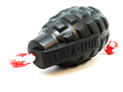 SodaPup USA-K9 Magnum Grenade Black Rubber Chew Toy Extreme Chewers | USA Made