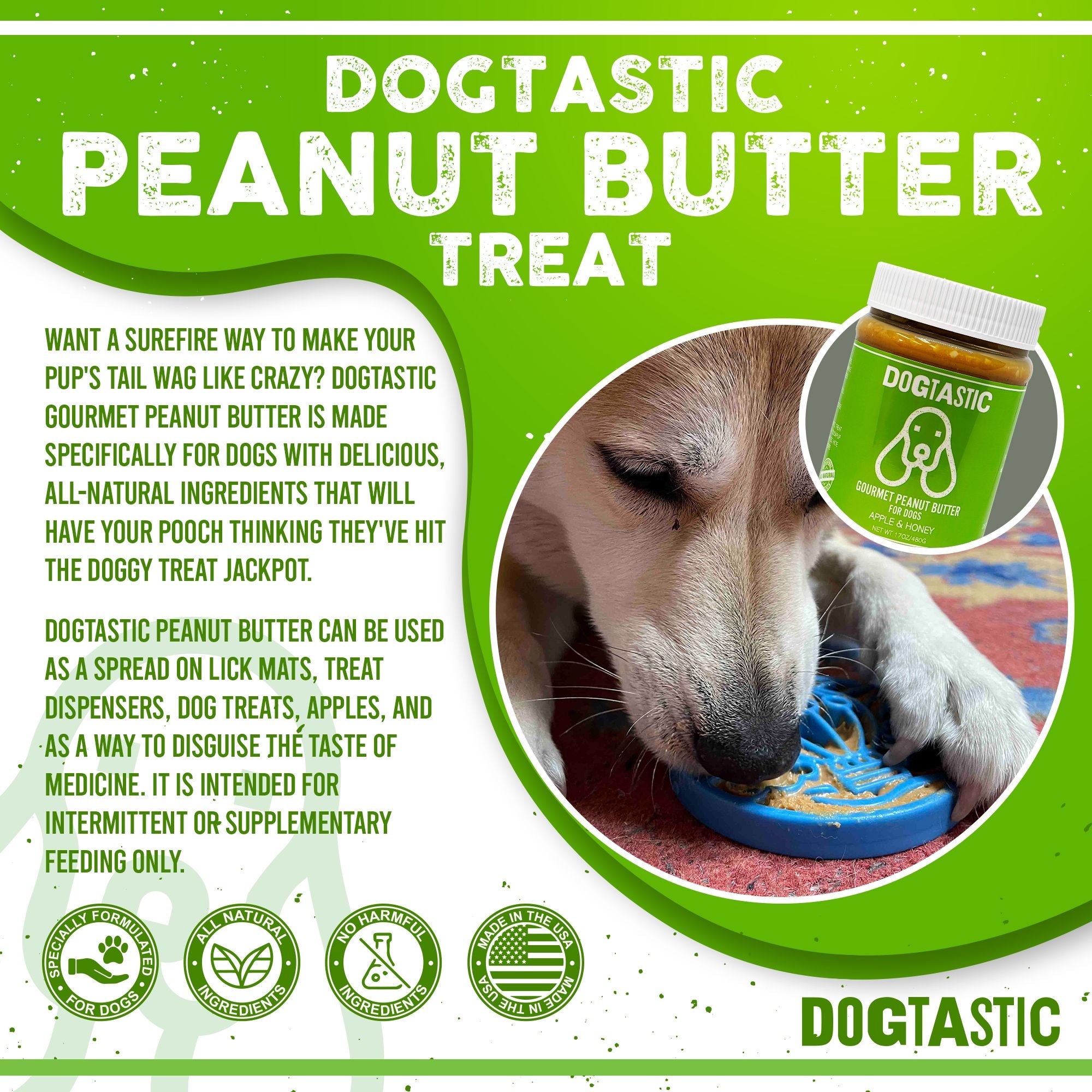 Dogtastic Gourmet Peanut Butter for Dogs - Honey Flavor