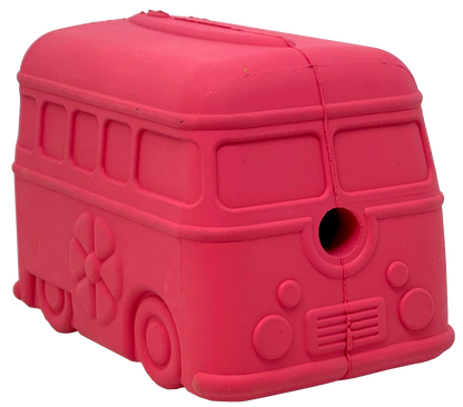 SodaPup Surf's Up! Retro Van Dog Toy Durable Chew Large Dogs | USA Made Up Pink