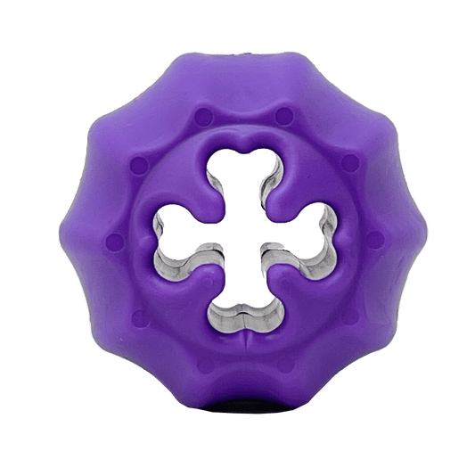 SodaPup Cross Bones Bully Stick Holder &amp; Chew Toy Heavy Chewers | Purple USA Made Crossed & Treat Dispenser