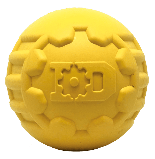 Yellow Industrial Dog Gear Ball rubber ball toy