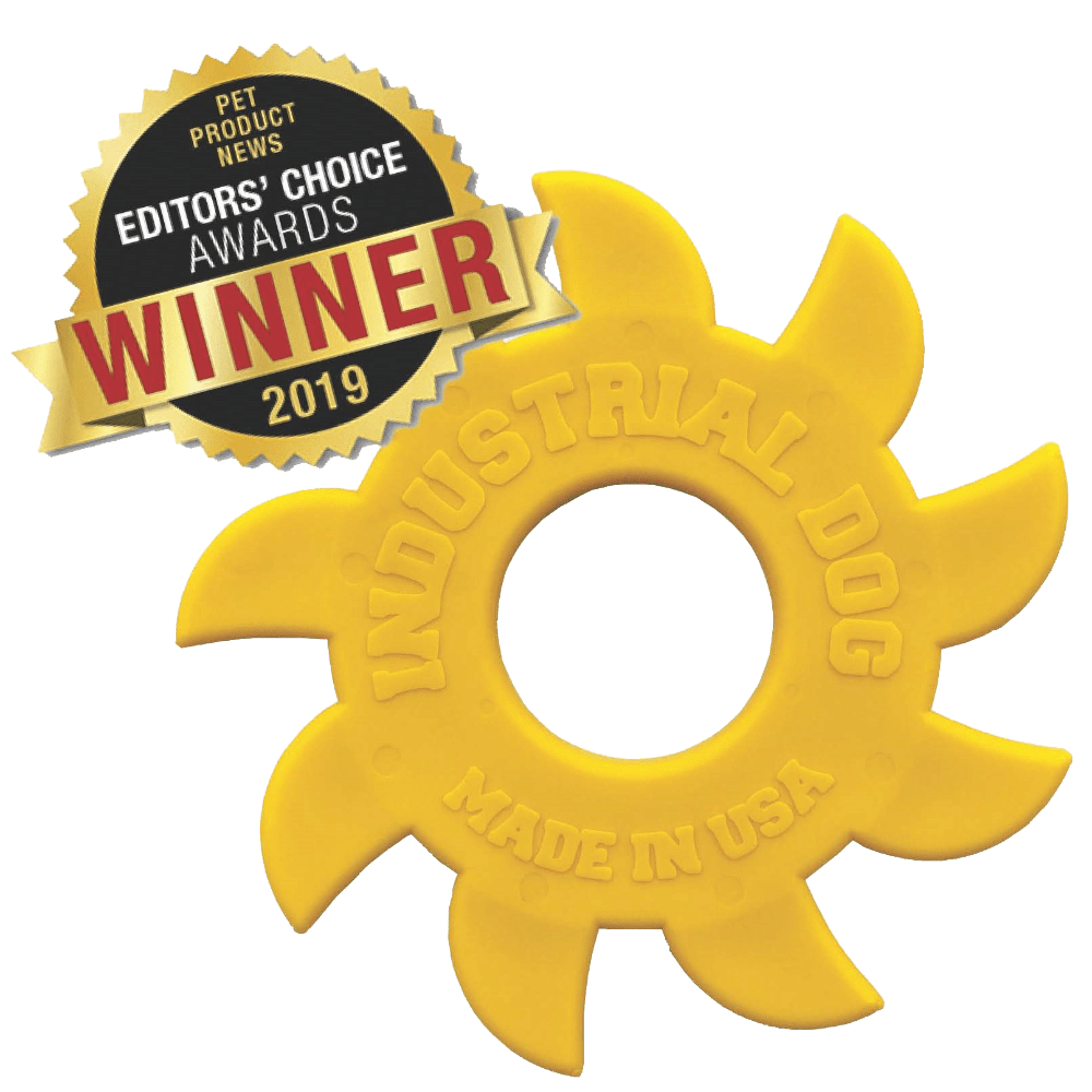 SodaPup Circular Saw Blade Ultra Durable Nylon Dog Chew Toy Yellow