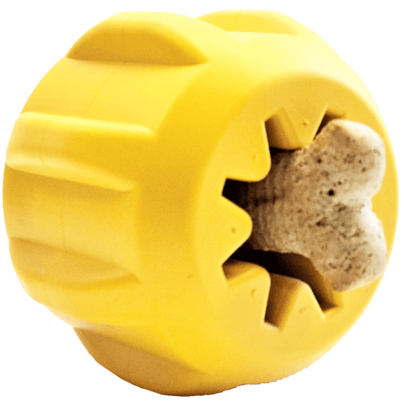 ID Gear Treat Pocket Durable Rubber Treat Holder and Chew Toy - Large - Yellow - SodaPup/True Dogs, LLC