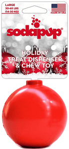 SP Christmas Ornament Durable Rubber Chew Toy & Treat Dispenser - Red - SodaPup/True Dogs, LLC