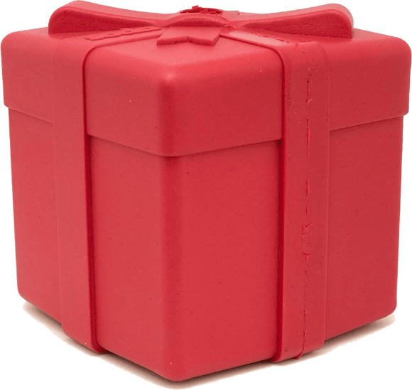 SP Gift Box Durable Rubber Chew Toy & Treat Dispenser Red Large