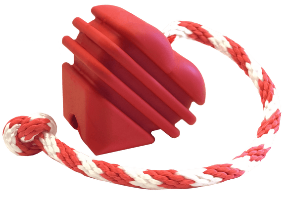 MKB Heart on a String Ultra-Durable Durable Rubber Chew Toy, Reward Toy, Tug Toy, and Retrieving Toy - Large - Red - SodaPup/True Dogs, LLC