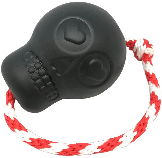 SodaPup USA-K9 Magnum Skull Black Rubber Chew Toy Extreme Chewers | USA Made LARGE REWARD
