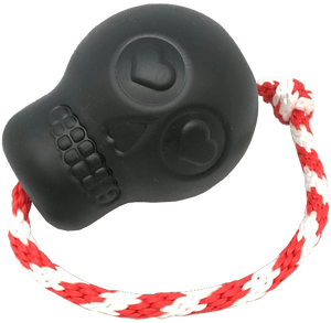 USA-K9 Magnum Skull Durable Rubber Chew Toy, Treat Dispenser, Reward Toy, Tug Toy, and Retrieving Toy - Black Magnum - SodaPup/True Dogs, LLC