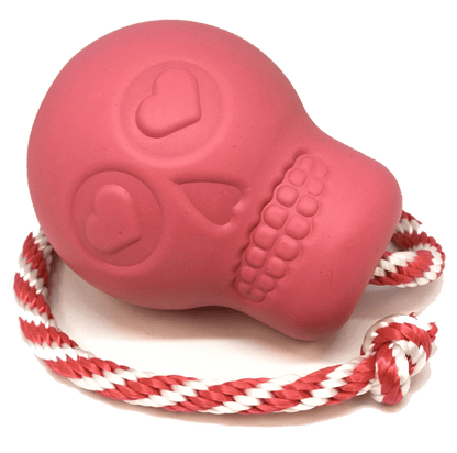 SodaPup USA-K9 Skull Dog Chew Toy & Treat Dispenser Made USA | LARGE PINK REWARD