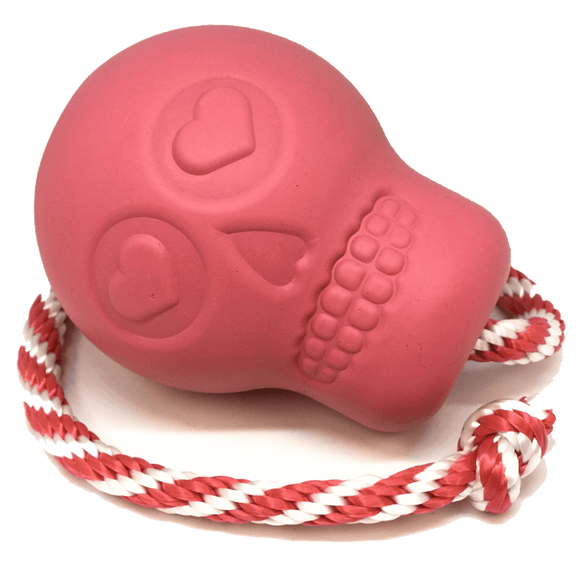 USA-K9 Skull Durable Rubber Chew Toy, Treat Dispenser, Reward Toy, Tug Toy, and Retrieving Toy - Pink - SodaPup/True Dogs, LLC