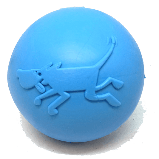 SodaPup Wag Ball Rubber Dog Chew Toy Heavy Chewers | Floating Fetch USA Made Large Blue