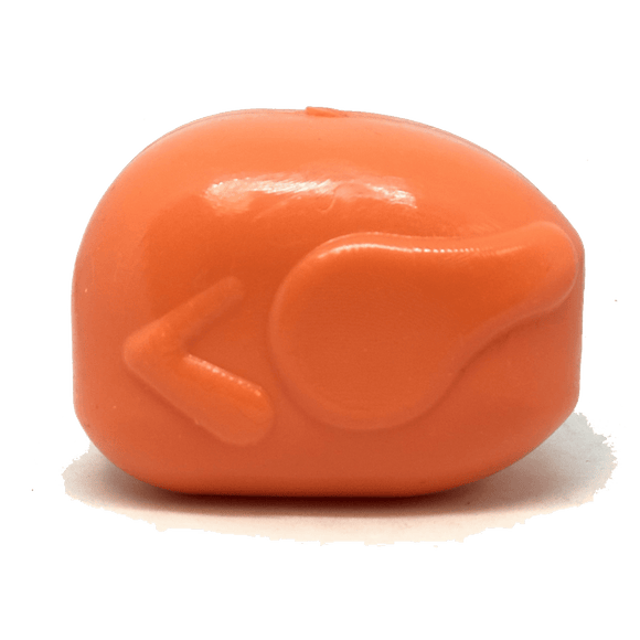 MKB Roasted Turkey Durable Rubber Chew Toy & Treat Dispenser - Medium - Orange - SodaPup/True Dogs, LLC