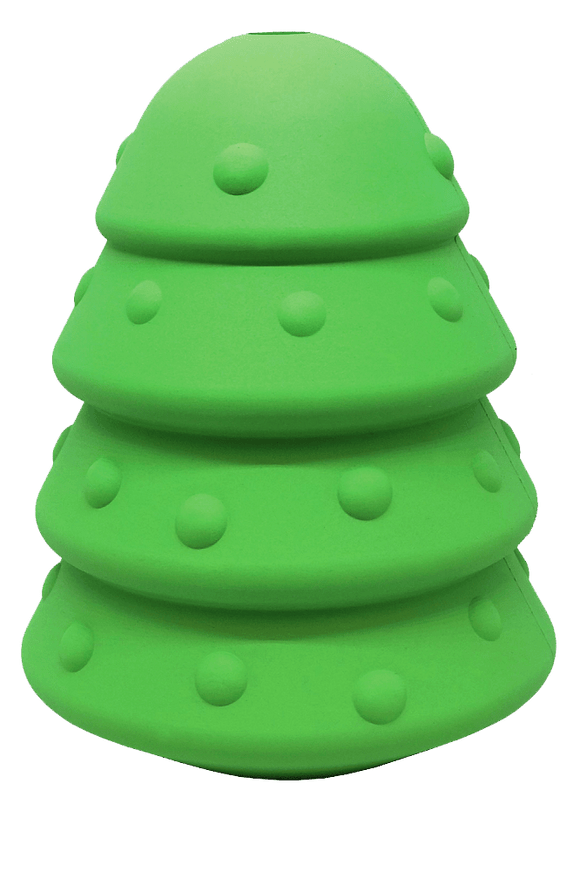 MKB Christmas Tree Durable Rubber Chew Toy & Treat Dispenser - Large - Green - SodaPup/True Dogs, LLC