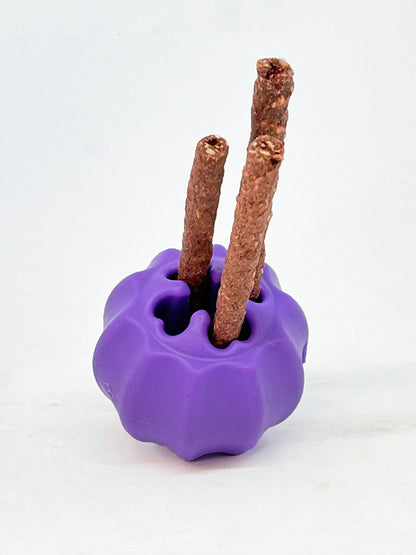 SodaPup Cross Bones Bully Stick Holder &amp; Chew Toy Heavy Chewers | Purple USA Made