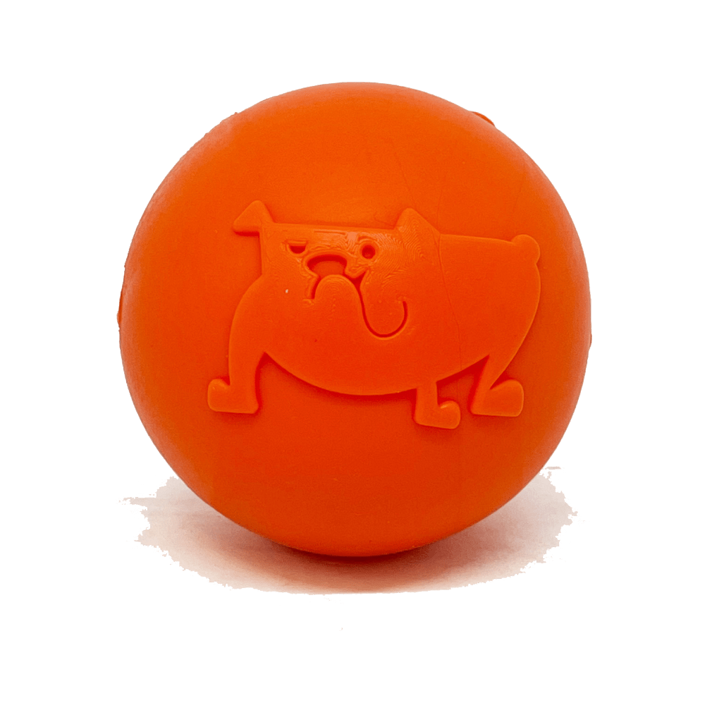 SodaPup Smile Ball Rubber Dog Chew Toy Heavy Chewers | Floating Fetch USA Made Medium Orange