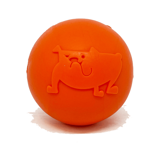 SodaPup Smile Ball Rubber Dog Chew Toy Heavy Chewers | Floating Fetch USA Made Medium Orange